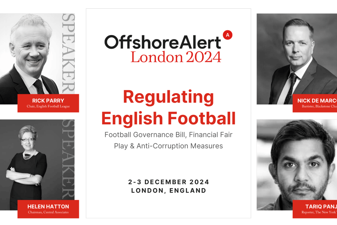 English Football heavyweights to speak at OffshoreAlert London Conference